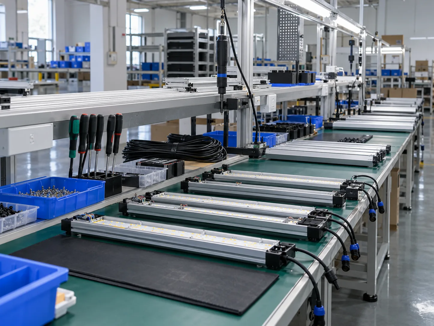 Unmanned automated LED bar assembly line in the grow light factory
