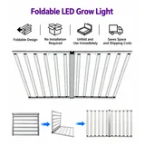 1200W Foldable LED Bar Grow Light - Foldable design diagram with fold sequence and unfolded fixture views