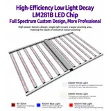 1200W Foldable LED Bar Grow Light - Led diode board close-up with color chip swatches and unfolded fixture