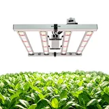Foldable LED Bar Grow Light Series – 240W / 500W - Fixture hanging above lettuce field with controller box