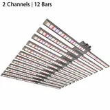Foldable LED Bar Grow Light Series – 480W to 1200W - Two channel twelve bar fixture angled view