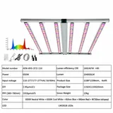 Foldable LED Bar Grow Light Series – 400W to 1500W - Fixture folded v shape with spectrum chart and spec table