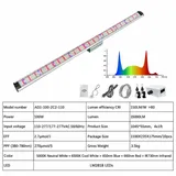 Foldable LED Bar Grow Light Series – 400W to 1500W - Single light bar angled view with spectrum chart and spec table