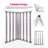 Foldable LED Bar Grow Light Series – 400W to 1100W - Foldable design diagram with fold sequence and stand views