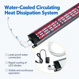 Greenhouse Top Grow Light Series – 60W to 800W - Water cooling connection diagram with pump, tubes and adapter
