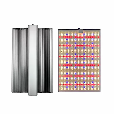 Quantum Board Grow Light Series – 100W / 200W / 300W - Quantum board front view and heat sink back view collage