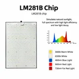 Quantum Board Grow Light Series – 100W / 200W / 300W - Board front view with spectrum chart and color temperature swatches
